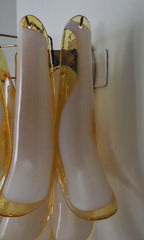 Murano Wall Lamp | 10 Caramel-Coloured Petal Glass | Set of 2