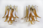 Murano Wall Lamp | 10 Caramel-Coloured Petal Glass | Set of 2