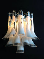Murano Wall Lamp | 10 White Petal Glass | Set of 2