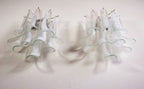Murano Wall Lamp | 10 White Petal Glass | Set of 2