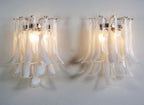 Murano Wall Lamp | 10 White Petal Glass | Set of 2