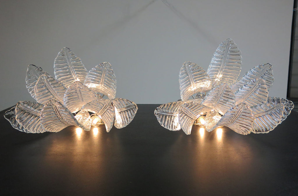 Murano Wall Lamp | 10 Clear Felci Glass | Set of 2