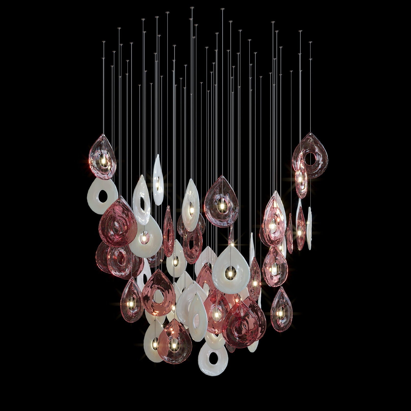 Green Halo Drop Chandelier