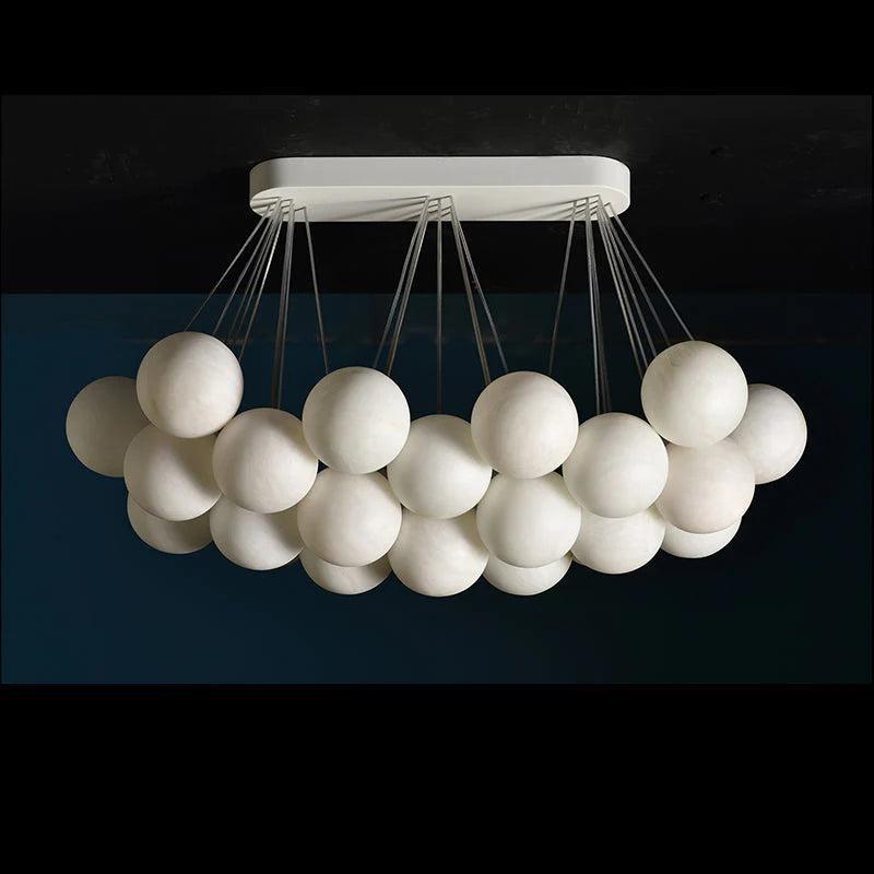 27-Alabaster Ball Chandelier, Luxury Model Lighting by Bling Lighting Studio