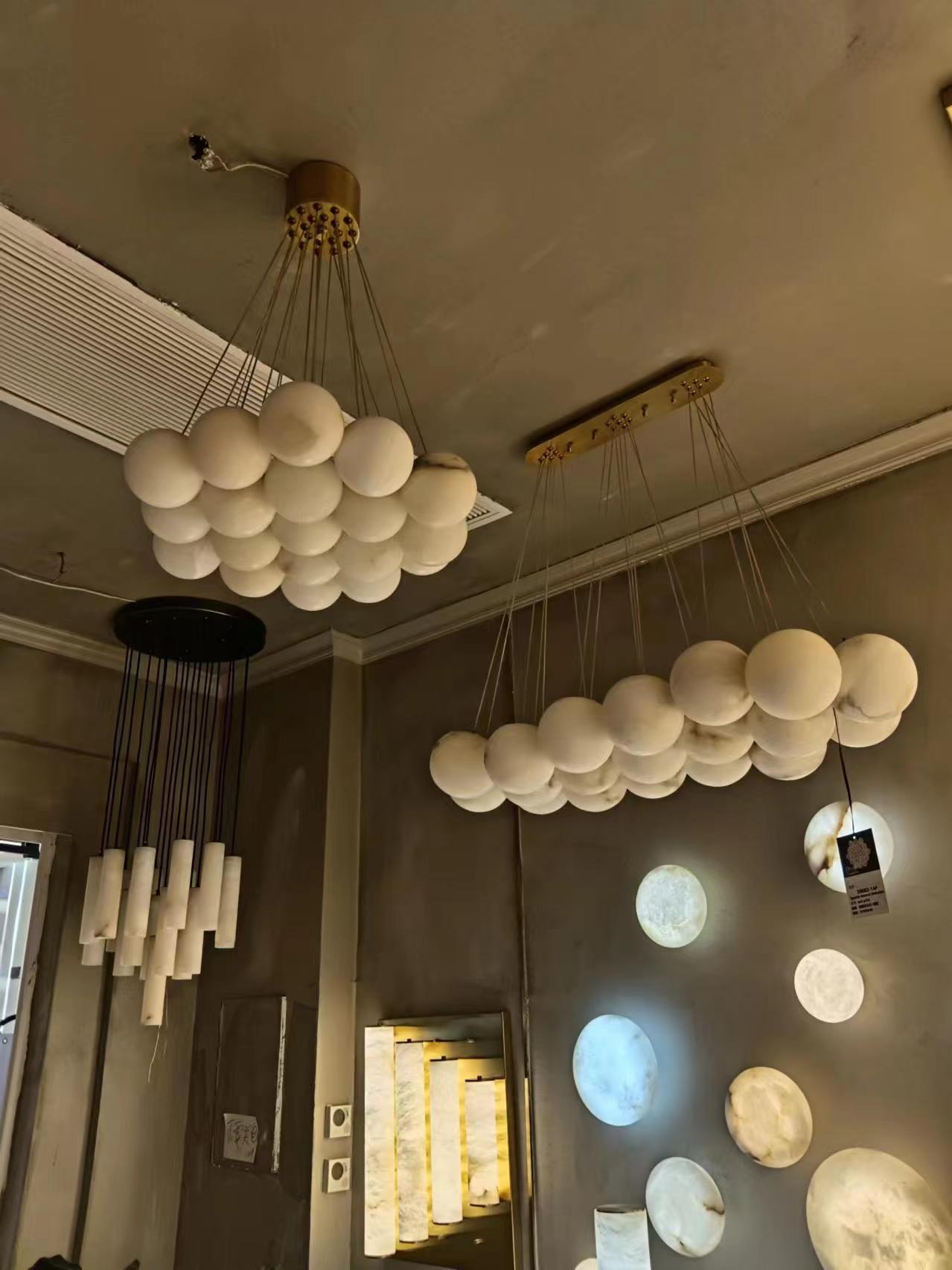 27-Alabaster Ball Chandelier, Luxury Model Lighting by Bling Lighting Studio