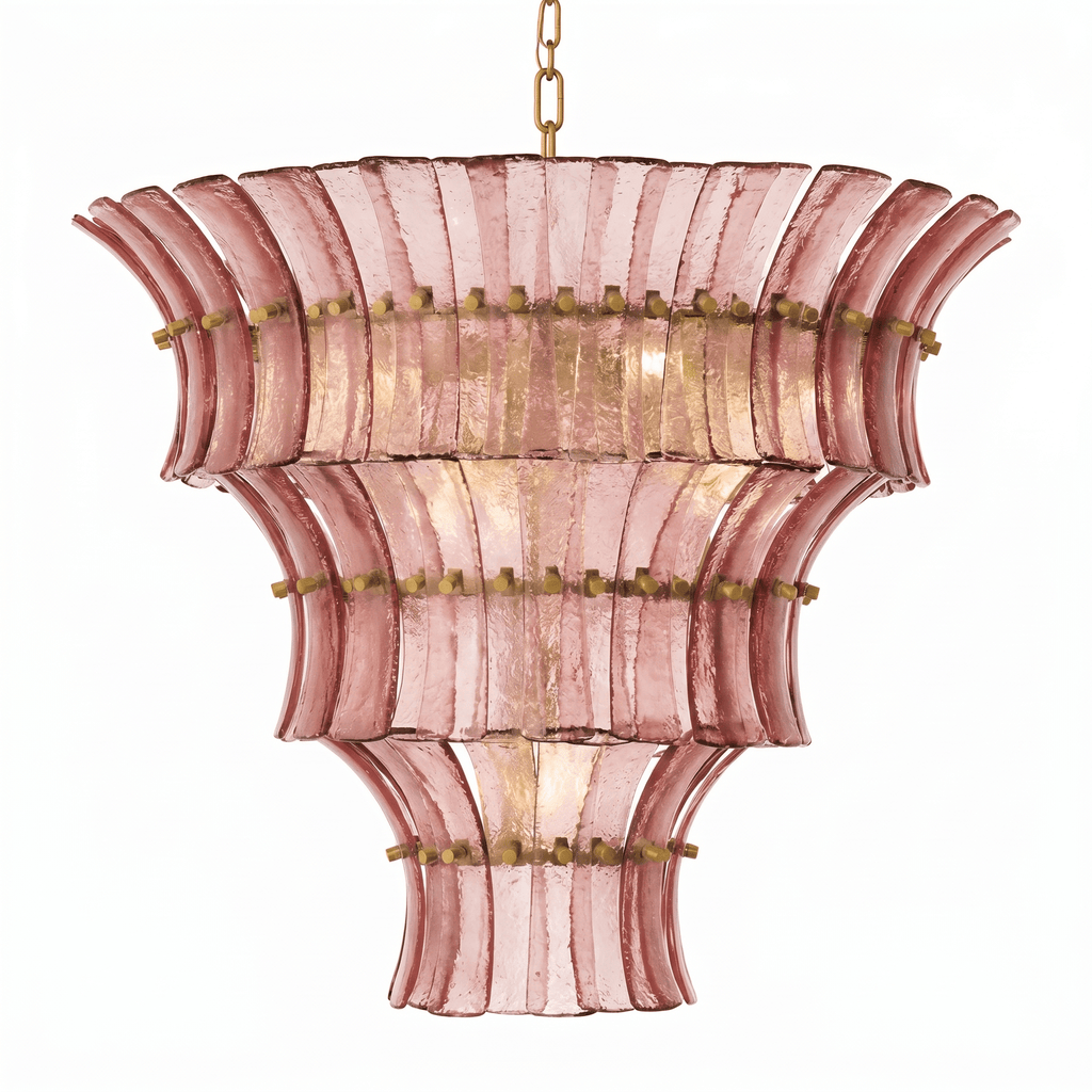 Calyra Tiered Glass Chandelier Murano lighting by Bling Lighting Studio