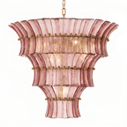Calyra Tiered Glass Chandelier Murano lighting by Bling Lighting Studio