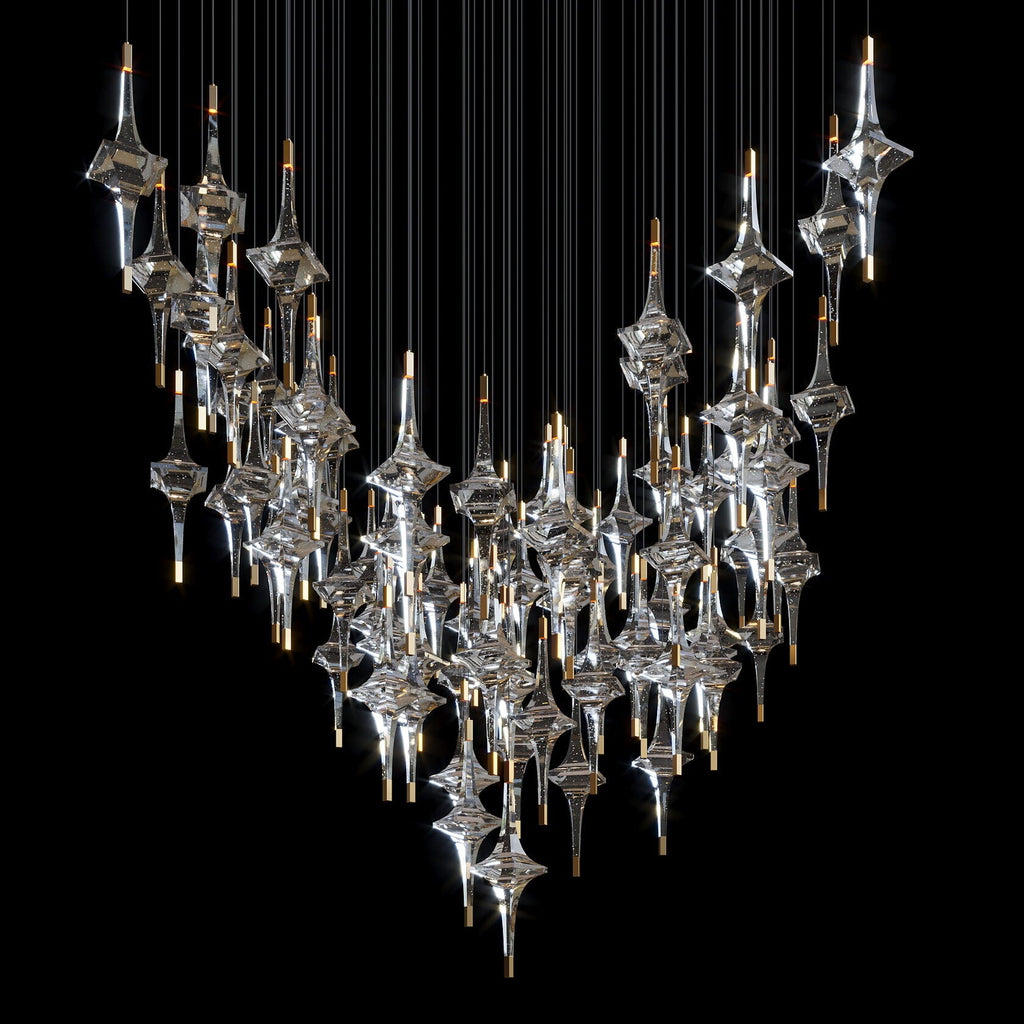 Crystal Diamond Rain Chandelier