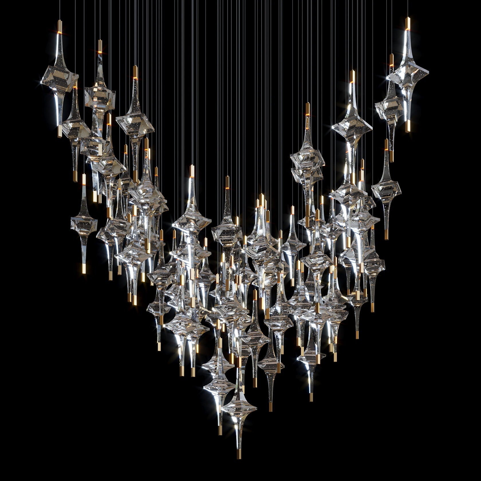 Crystal Diamond Rain Chandelier