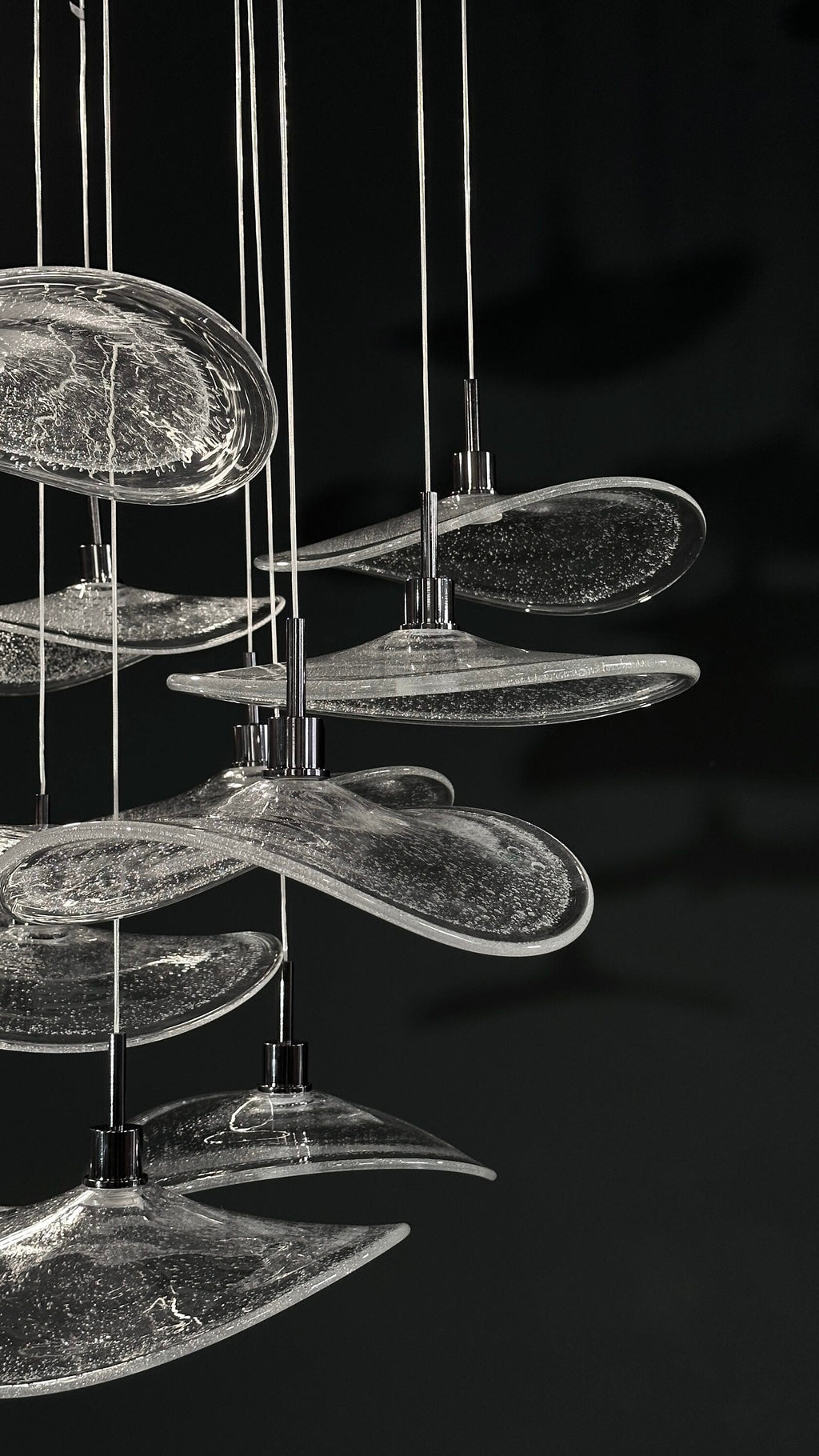 Smoke Glass Manta Cluster Chandelier