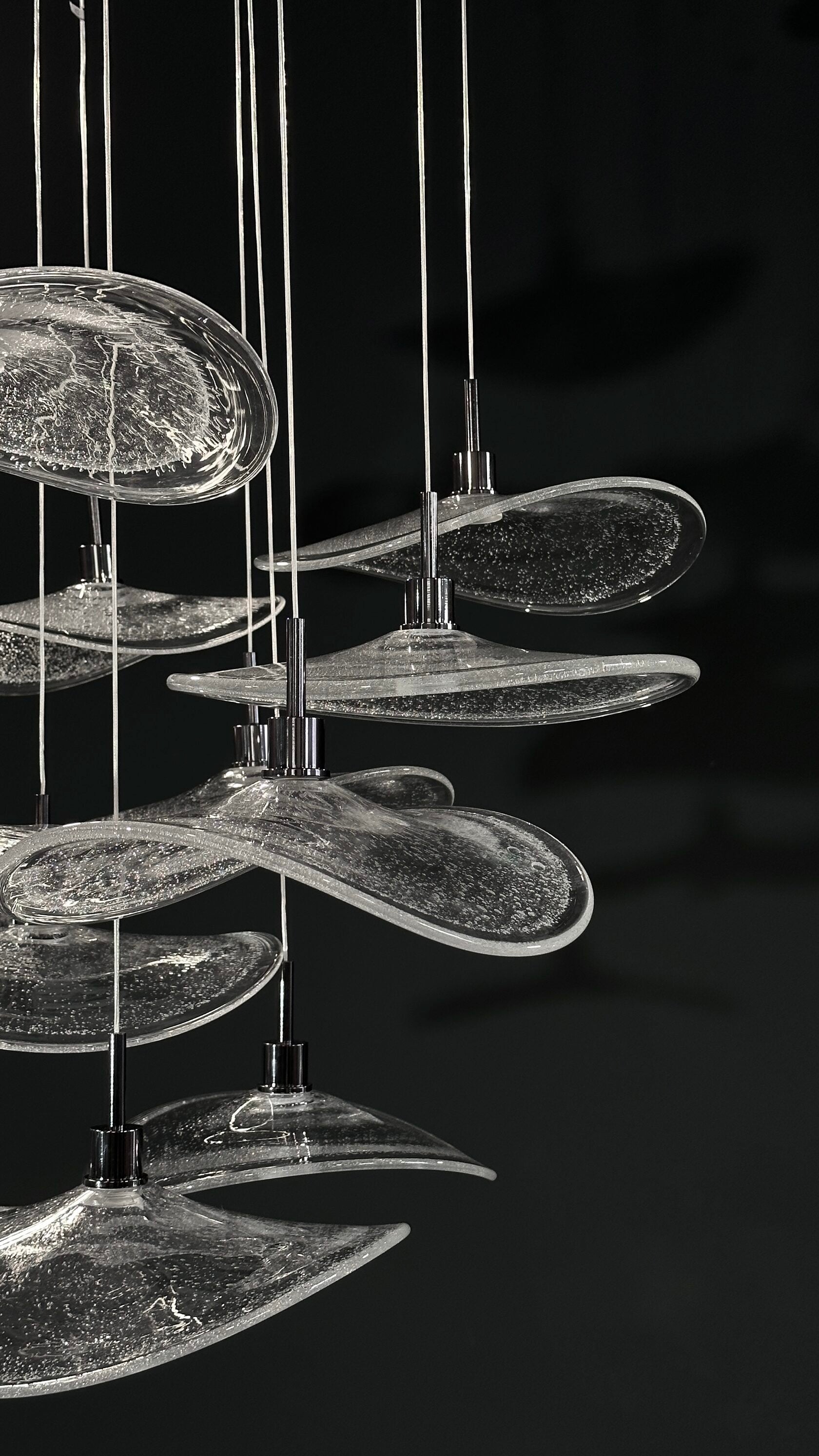 Smoke Glass Manta Cluster Chandelier