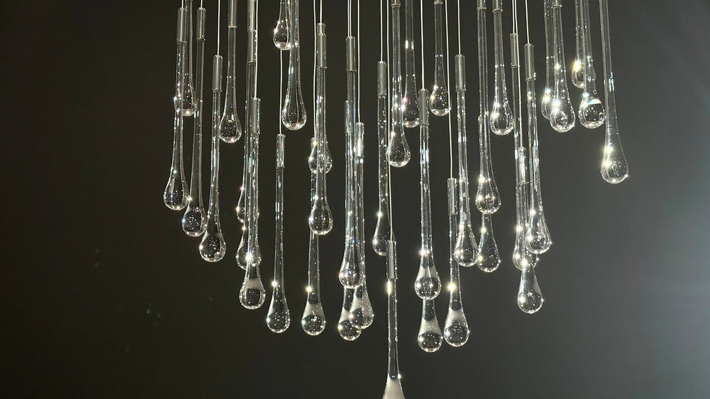 Crystal Teardrop Tube Rain Chandelier