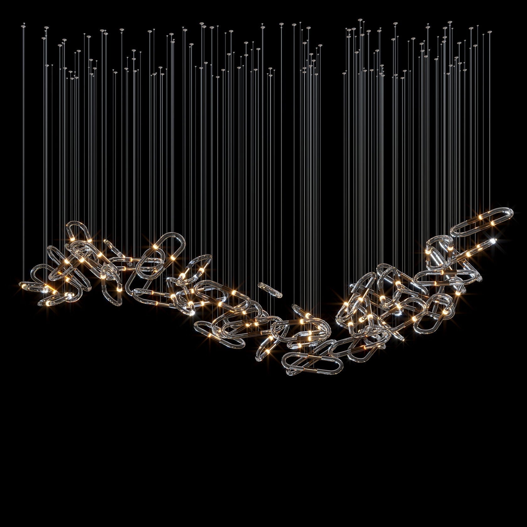 Glass Link Cascade Chandelier