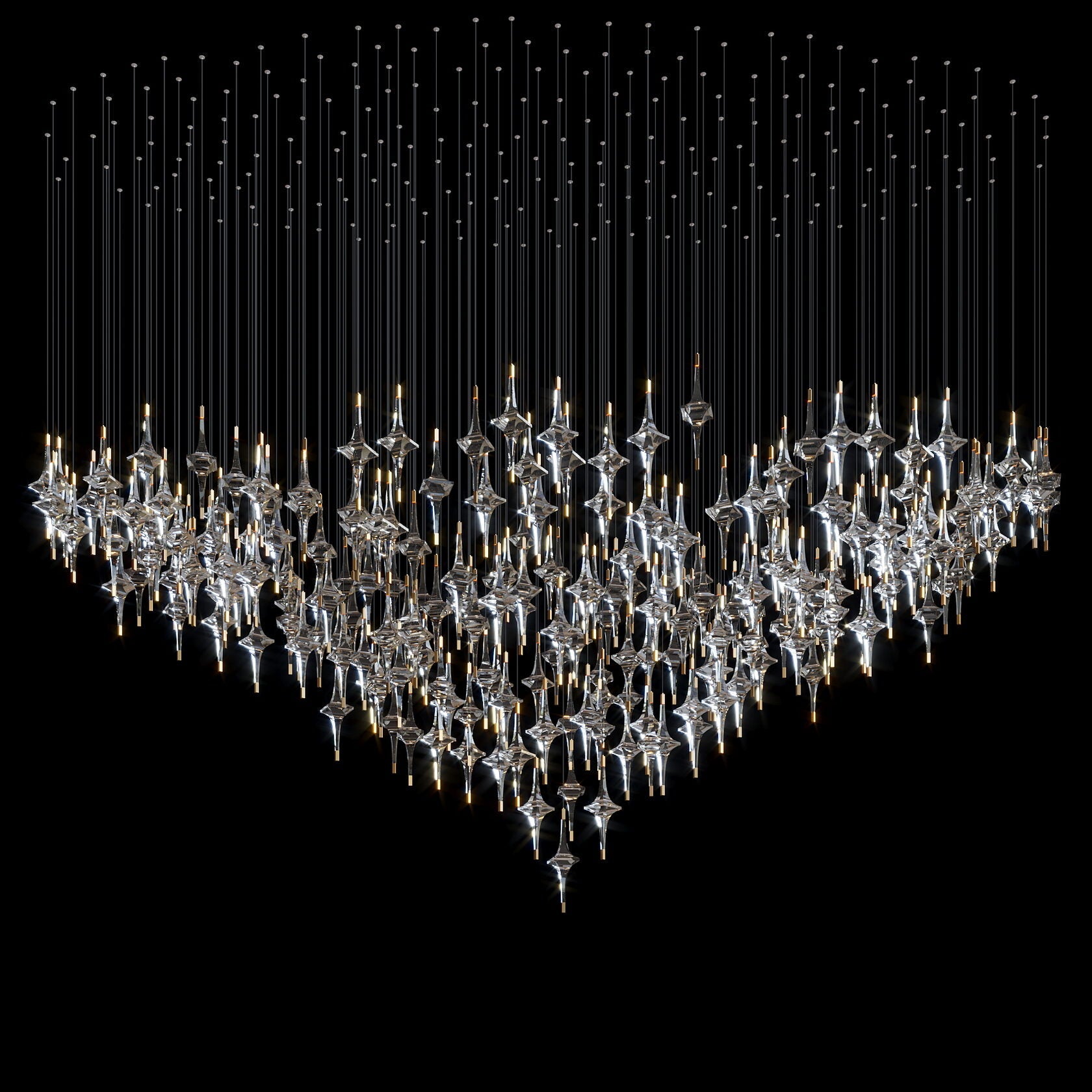 Crystal Diamond Rain Chandelier