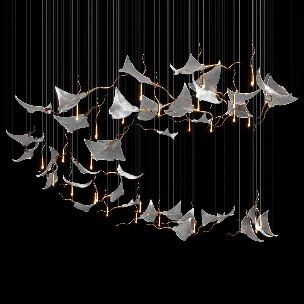 White Manta Branch Chandelier