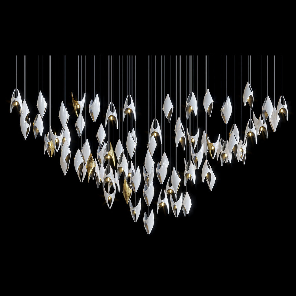 White Gold Diamond Cascade Chandelier