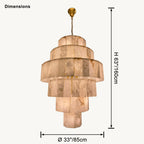 Giant Tiered Alabaster Foyer Chandelier