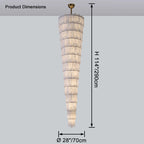 Long Cascading Alabaster Staircase Chandelier