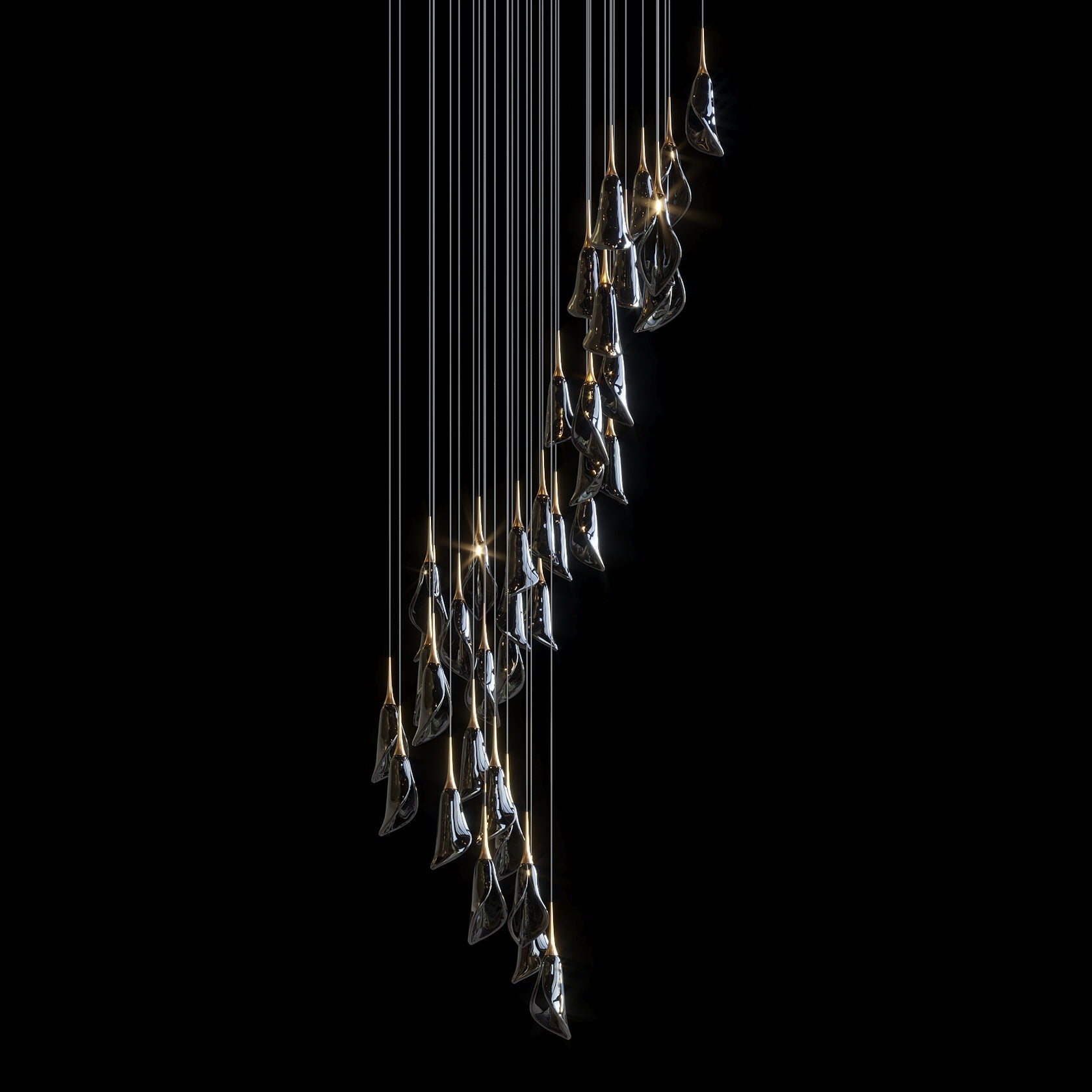 White Petal Drop Chandelier