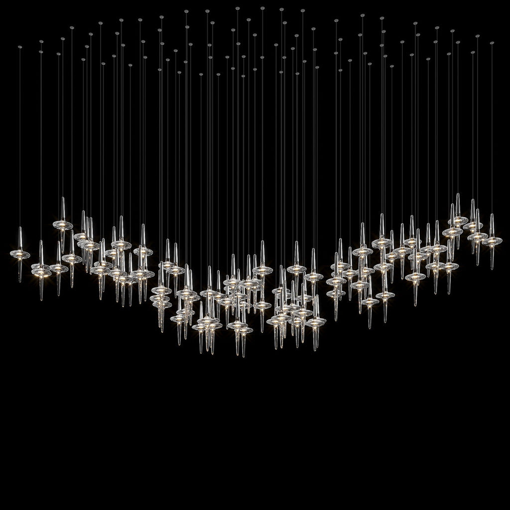 Crystal Icicle Saucer Chandelier