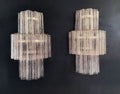 Murano Wall Lamp | 18 Pink Prism Glass | Set of 2