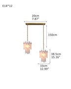 Tired Alabaster marble Cluster Chandelier 13" with adjustable chain