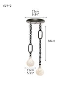 Cluster White Alabaster Globe Pendant Light with adjustable chain