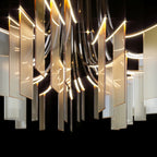 Linear Panel Cascade Chandelier