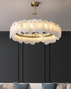Alabaster Round Chandelier-WM2392a by Bling Lighting Studio