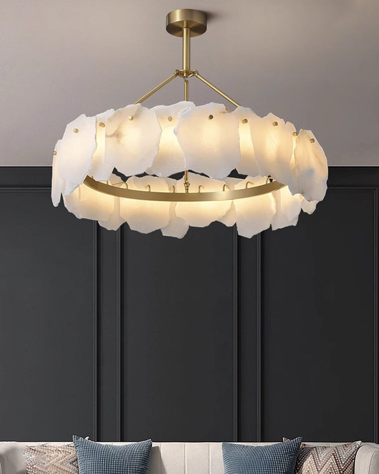 Alabaster Round Chandelier-WM2392a by Bling Lighting Studio