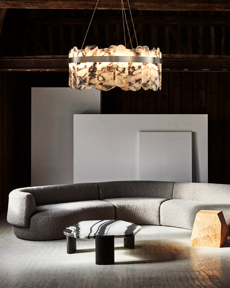 Modern LED Alabaster Round Chandelier additional product view