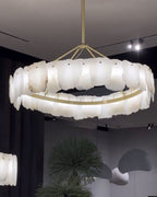 Alabaster Round Chandelier-WM2392a by Bling Lighting Studio