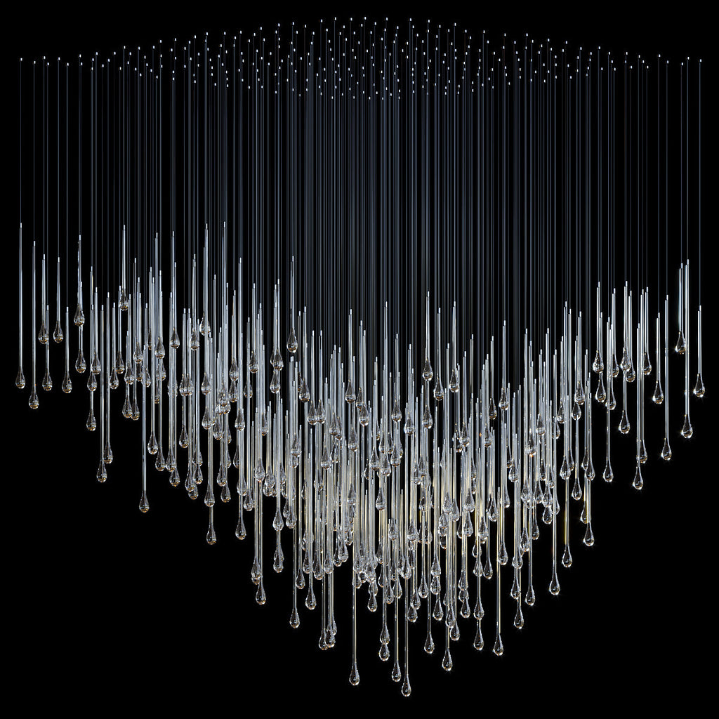 Crystal Teardrop Tube Rain Chandelier