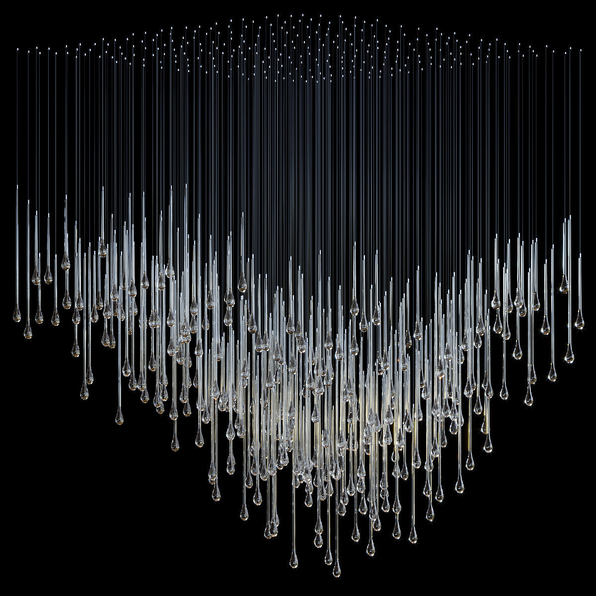 Crystal Teardrop Tube Rain Chandelier