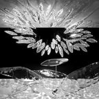 Aqua Glass Manta Orbit Chandelier