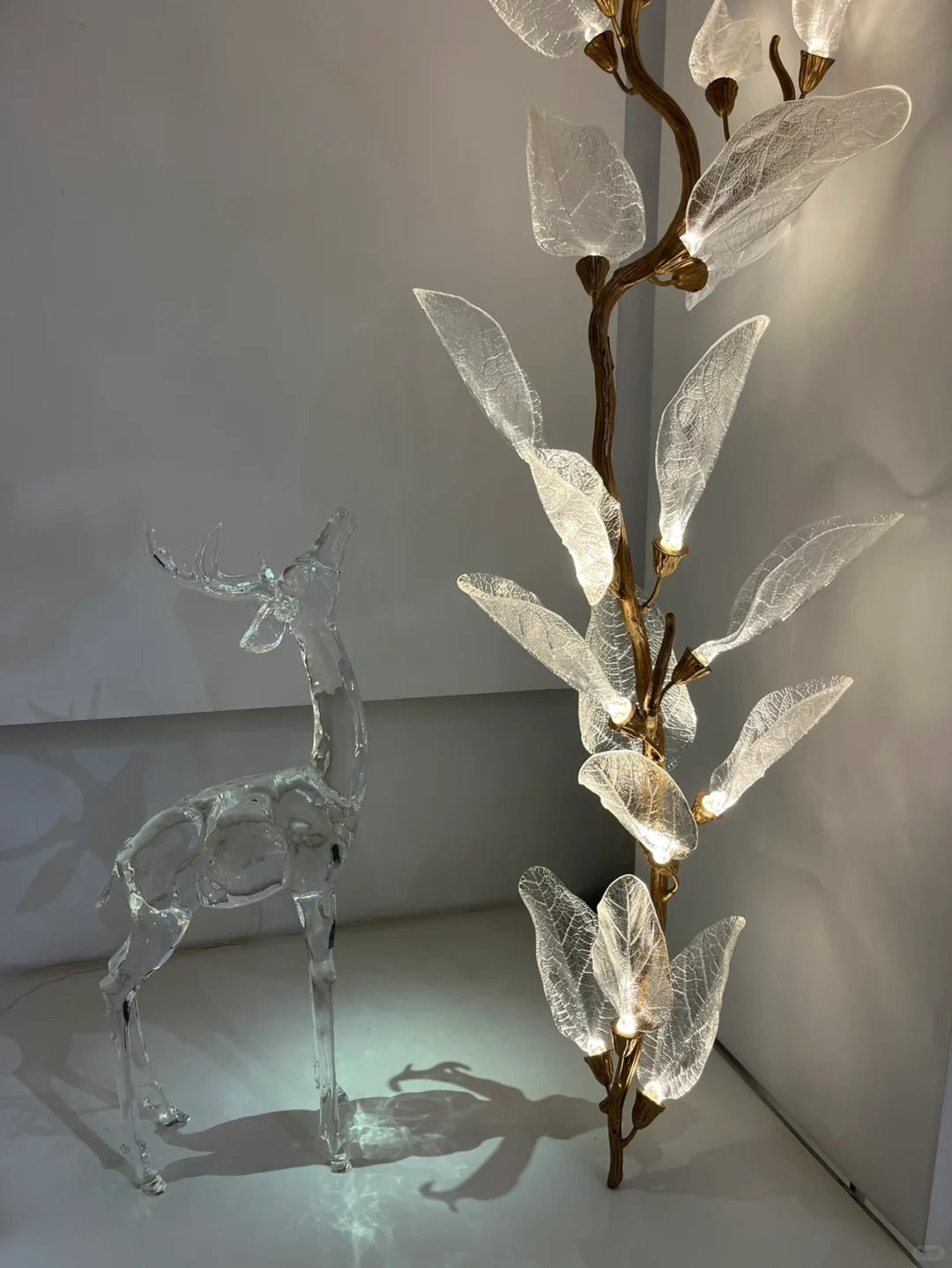 Creative Bionic Resin Leaves Chandelier for Living Room/Dining Room/Staircase by Bling Lighting Studio