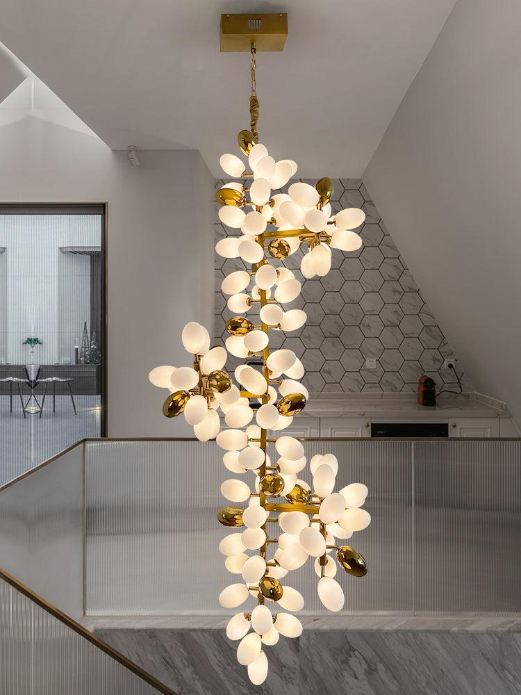 Large Branch Copper Chandelier with Grape Shape by Bling Lighting Studio