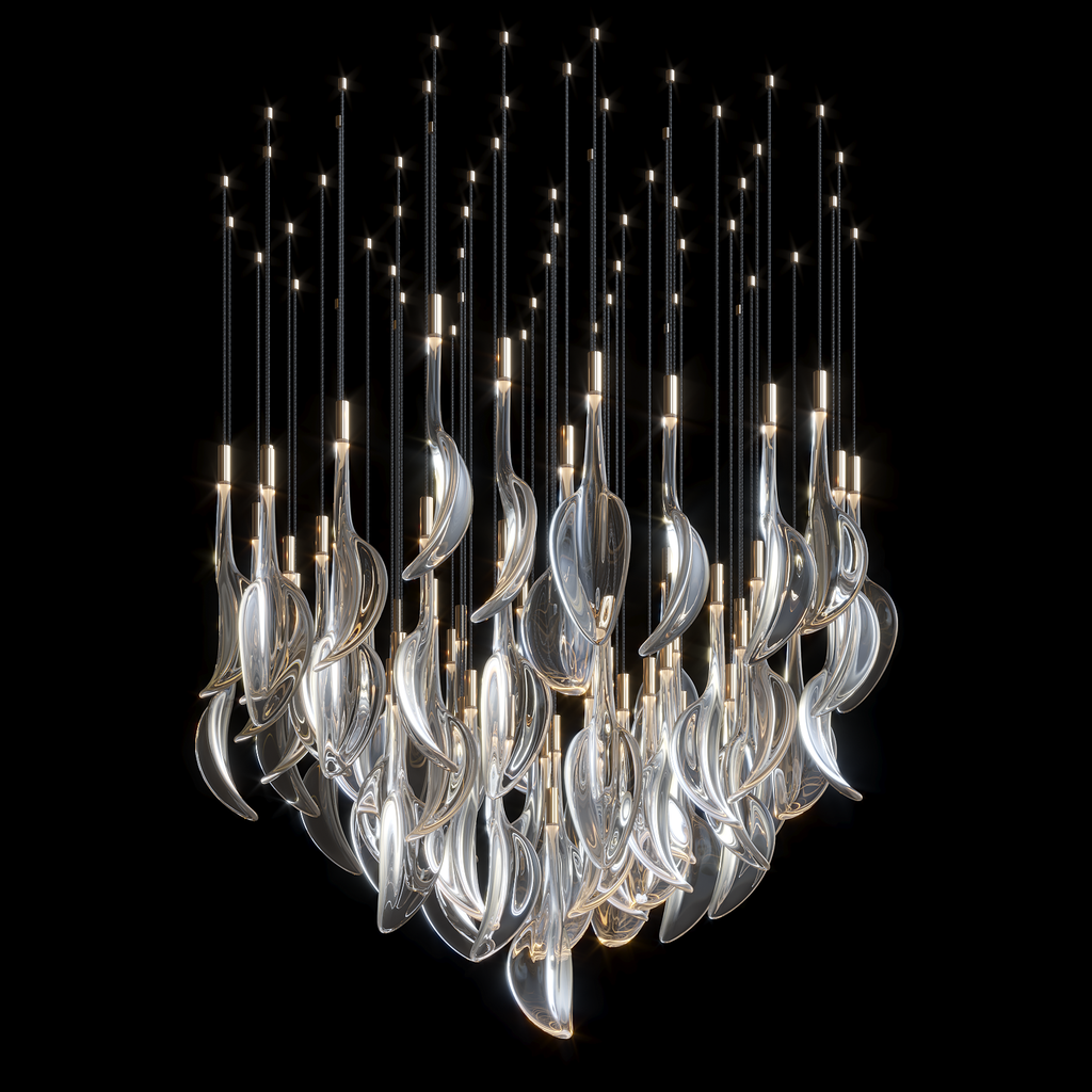 Crystal Flame Drop Chandelier