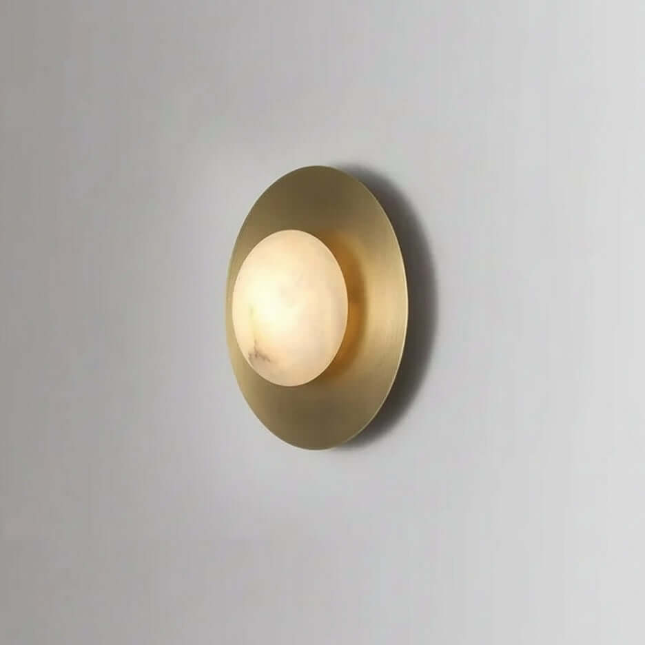 Moonshade Brass Alabaster Sconce material and finish detail