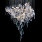 Frosted Tube Tower Chandelier