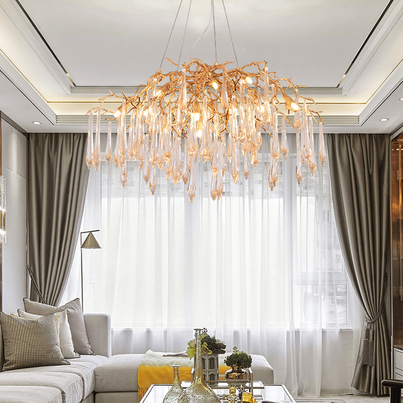 Iris Raindrop Crystal Branch Chandelier by Bling Lighting Studio