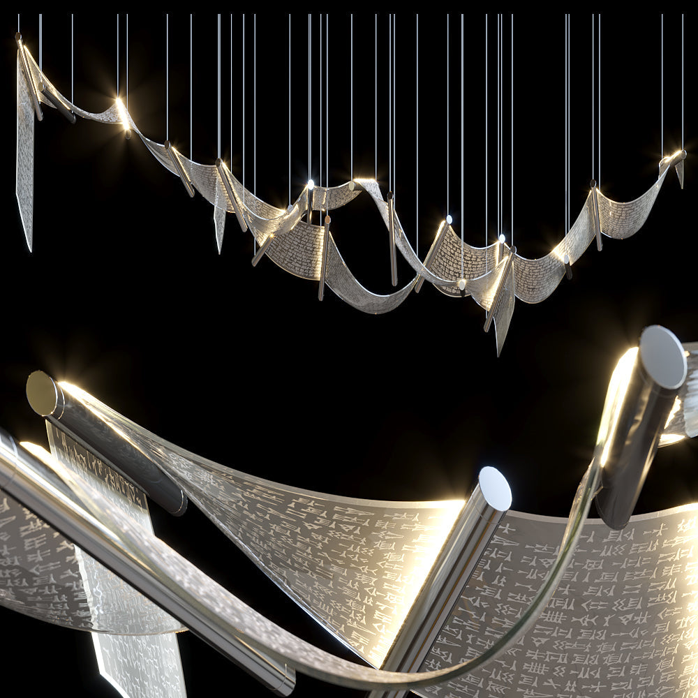 Amber Glass Vine Cascade Chandelier