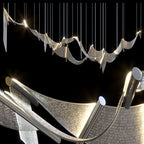 Amber Glass Vine Cascade Chandelier