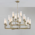 Three Tier Compass Alabaster Chandelier by Bling Lighting Studio