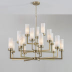 Three Tier Compass Alabaster Chandelier by Bling Lighting Studio