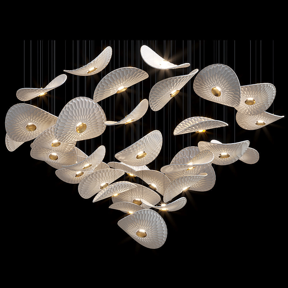 White Disc Flight Chandelier