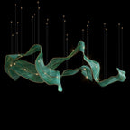 Green Ribbon Wave Chandelier