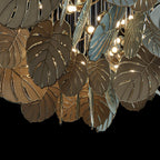 Gold Monstera Canopy Chandelier