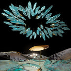 Aqua Glass Manta Orbit Chandelier