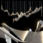 Amber Glass Vine Cascade Chandelier